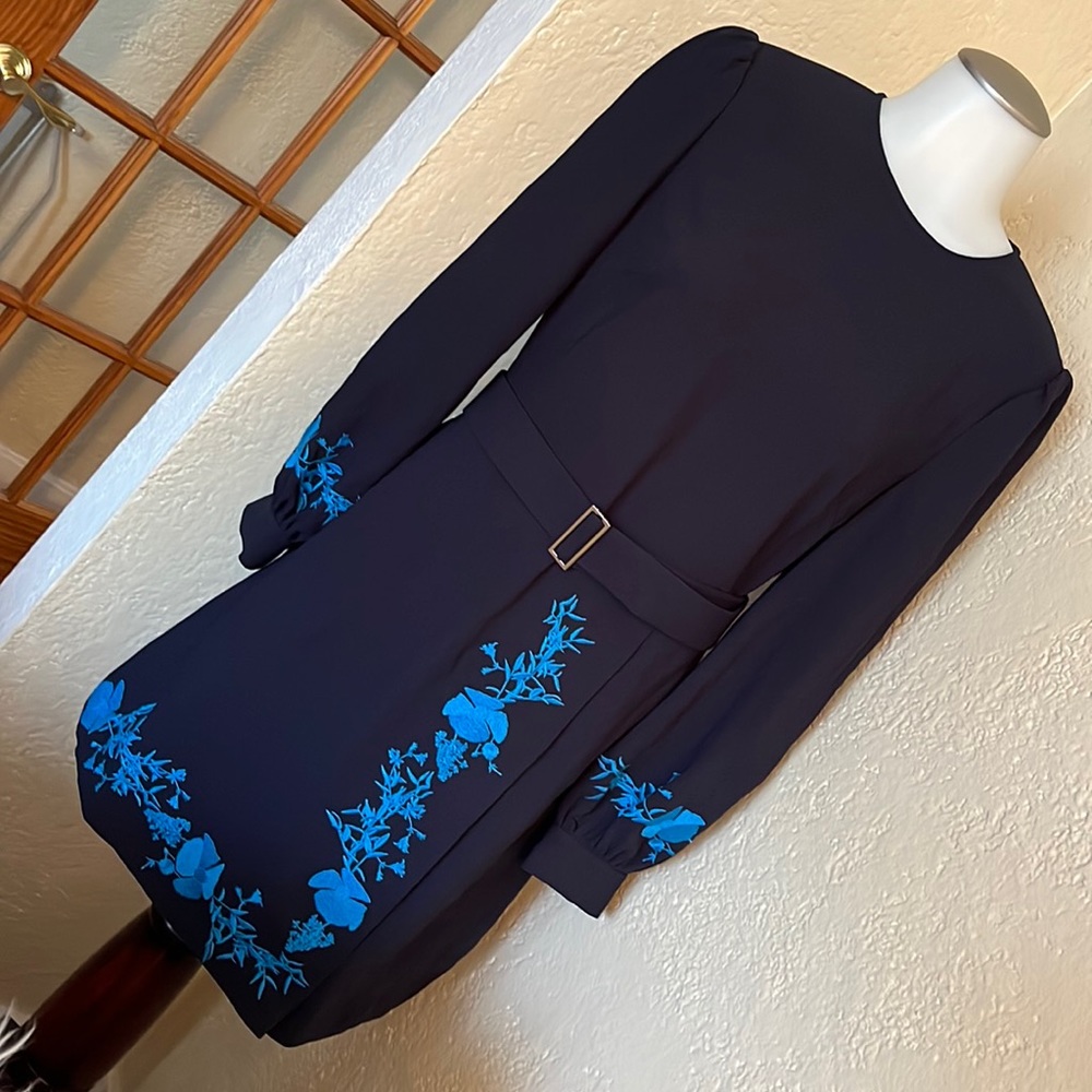 NWT Ted Baker Zephyra Bluebell Embroidered Wrap Dress 6 Nordstrom Belted NEW